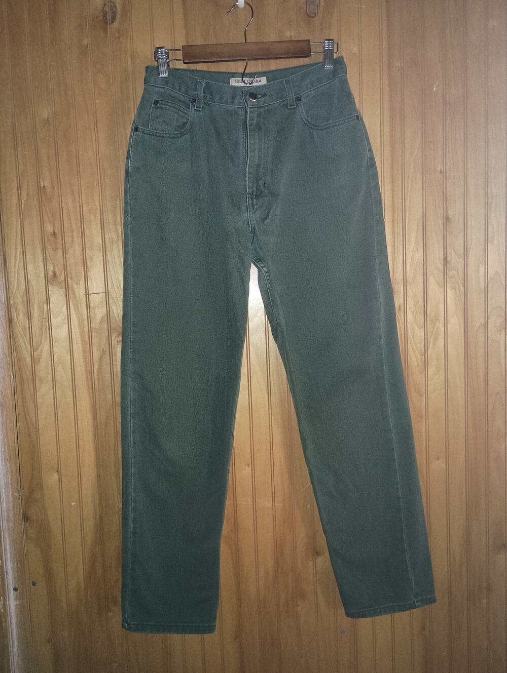 HIGH SIERRA Women's Size 10 AVG Green Cotton Twill Pants High Waisted Mom Jeans